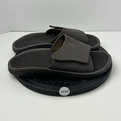 #ad OluKai Nalu Slide Mens Size 11 10332 4848 Brown Adjustable Slip On Sandals $35.00