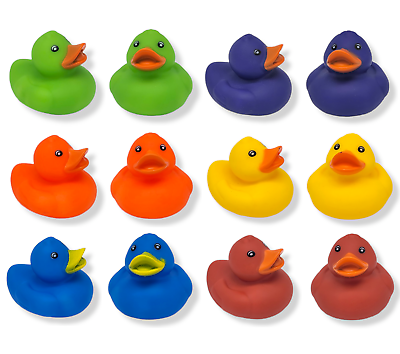 #ad Solid Color Rubber Duckies 2quot; Standard Size. 12 Pack Cute Duck Bath Tub $11.99