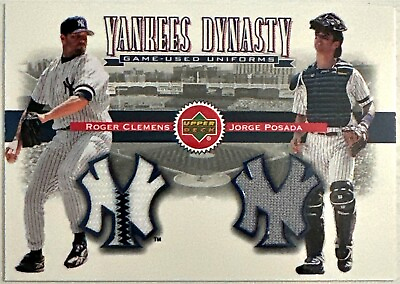 #ad 2001 Upper Deck Yankee Dynasty Dual Jersey Roger Clemens Jorge Posada #YJ CT $19.95