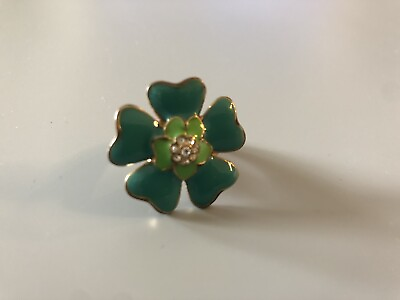 #ad Blue Green Flower Ring Size 7 $7.99