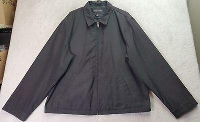 #ad Structure Windbreaker Jacket Mens Size 2XL Black Polyester Collared Full Zipper $19.92