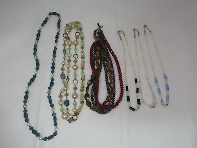 #ad LOT OF 6 COSTUME FASHION BEADS NECKLACES JEWELRY $9.99