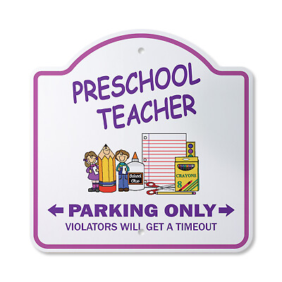 #ad Preschool Teacher Plastic Sign Parking Teach Child Daycare K1 School C $17.99