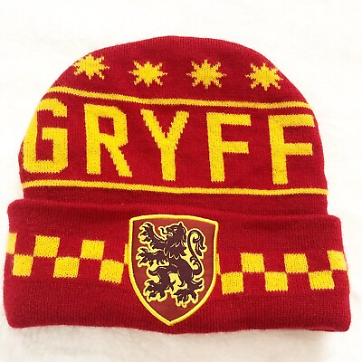 #ad Harry Potter Gryffindor Knit Winter Hat Beanie One Size 14 $9.99
