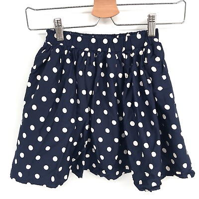 #ad Children#x27;s Place full Flare Skirt navy Blue Polka Dot casual holiday S 5 6 girls $13.50