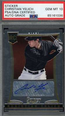 #ad Christian Yelich Gem Mint 10 PSA DNA Signed 2013 Panini Select Rookie Autograph $99.00