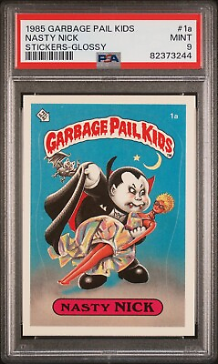 #ad 1985 Topps OS1 Garbage Pail Kids Series 1 NASTY NICK 1a GLOSSY Card PSA 9 MINT $3130.25