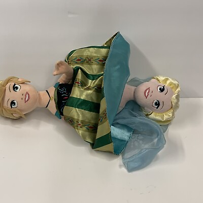 #ad Disney Parks Frozen Elsa and Anna Reversible Double Plush Doll Princess 16 Inch $10.00