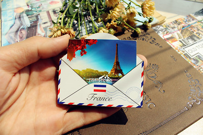 #ad France Eiffel Tower Tourist Travel Souvenir Gift 3D Wooden Fridge Magnet Craft $6.99