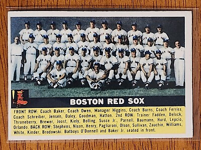 #ad 1956 Topps Boston Red Sox Team Card #111 Gb Vg Ex $14.99