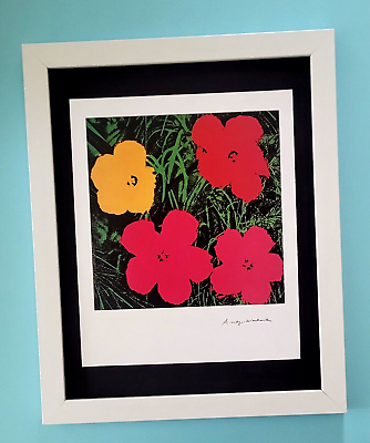 #ad ANDY WARHOL 1984 SIGNED AWESOME quot; FLOWERS quot; PRINT FRAMED $149.00