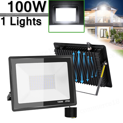 #ad 100W LED Flood Light Outdoor Sensor Garden Lamp Yard Security Spotlightamp; $16.99
