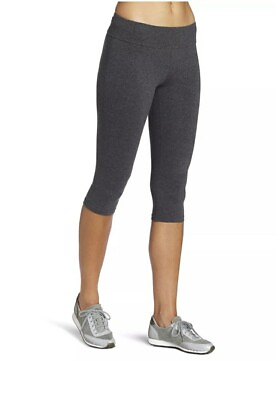 #ad Spalding Women#x27;s Essential Capri Legging HEATHER Grey SZ M NWT $23.99