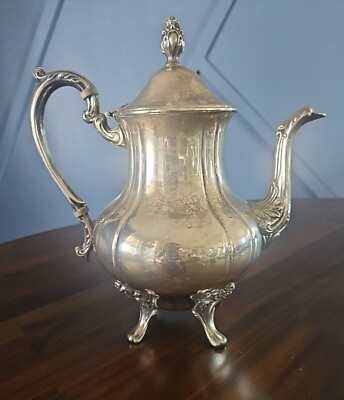 #ad Vintage Sheridan silver platted footed Tea Pot Coffee Pot marked classic GUC $15.00