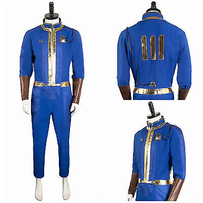 #ad Vault 111 Dweller Cosplay Costume Blue Jumpsuit unisex Halloween Carnival suit $38.37
