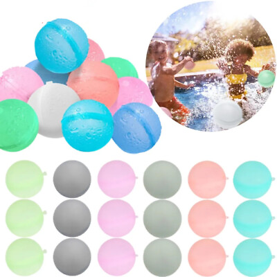 #ad 24PCs Reusable Water Balloons for Kids Adults Refillable Water Splash Balls Toys $16.99