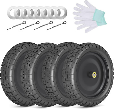#ad 4 Pack 13‘’ Tire for Gorilla Cart Replacement WheelsFlat Free Solid Wheelbarrow $159.70