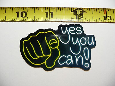 #ad YES YOU CAN STICKER DECAL NEON STYLE MOTIVATIONAL POSITIVE $2.74