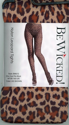 #ad Leopard Tights Animal Print Footed Pantyhose Costume Hosiery BW615 $8.50