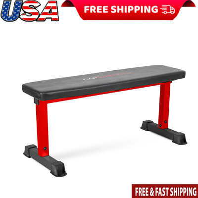 #ad Flat Utility Weight Bench Strength Training 600 lb Weight Capacity Gym Home NEW $74.99