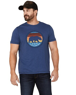 #ad Flag and Anthem Men#x27;s Bear Stripes Medium Circle Graphic T Shirt Medium Blue $20.72