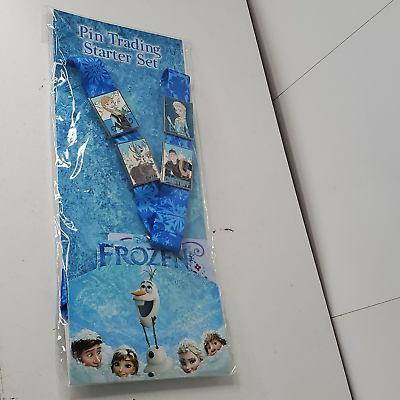#ad Frozen Pin Trading Starter Set With Lanyard amp; 4 Disney Trading Pins Brand New $19.99