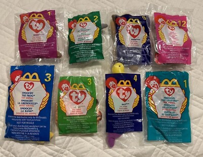 #ad McDonald Happy Meal Ty Beanie Babies Lot 8 Chip Doby Antsy Bones Twigs Smoochy $12.85