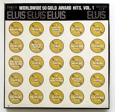 #ad Elvis Presley 4 LP Box Set Worldwide 50 Gold Award Hits Vol.1 MONO VG $37.99