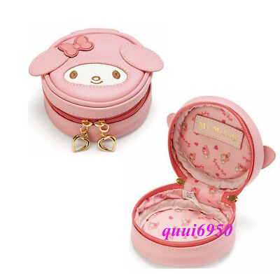 #ad Women Girl#x27;s Pink My Melody Jewelry Storage Box Earphone Coin Bag Round Case $8.99