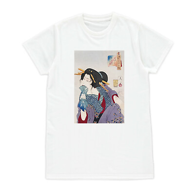 #ad Japanese Ukiyo e T Shirt Woodblock Art Tattoo Geisha Womens Mens Printed Tee Top GBP 14.99