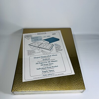 #ad BEN PARKER Co. Photo Album w Slip Case 46H Brand New Sealed USA Made VTG Gold $59.00