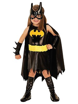 #ad DC Comics Toddler Girls Black Batgirl Costume Bat Girl Dress Cape Mask 2T $32.99