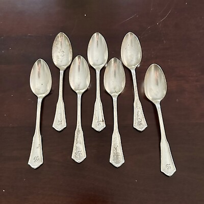 #ad Antique Oneida Community Reliance Plated Table Spoons– Set of 7 Pieces $119.99