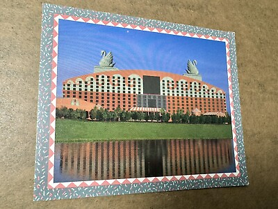 #ad Walt Disney World SWAN RESORT Hotel Room Postcard Epcot RARE Vintage 80’s $10.99