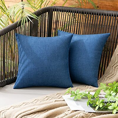 #ad Pack of 2 Outdoor Waterproof Throw Pillow Covers 12x12 Inch Pack of 2 Blue $18.97