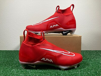 #ad Sz 12.5 Men Nike Alpha Menace Elite 3 Flyknit Red White Football Cleats CT6648 $89.95