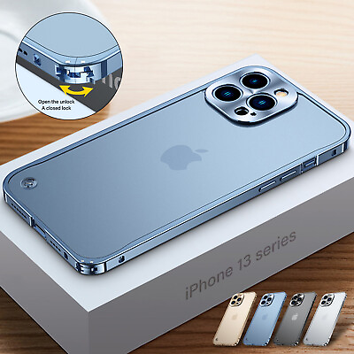 #ad Phone Case For iPhone 14 Plus 13 14 Pro Max 12 11 Metal Frame Matte Clear Cover $10.69