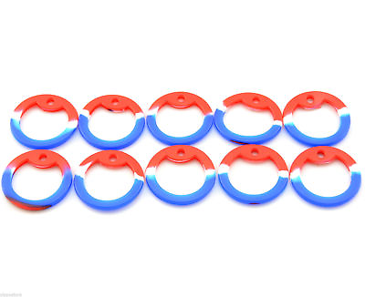 #ad Pack of 10 USA Flag Color Military Army ID Dog Tag Rubber Silicone Silencers $4.95