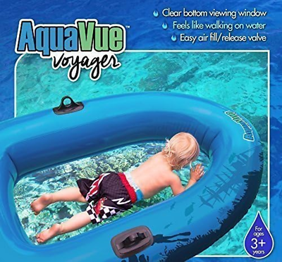#ad AQUAVUE Voyager Clear Bottom Inflatable Raft for Kids and Adults $66.99