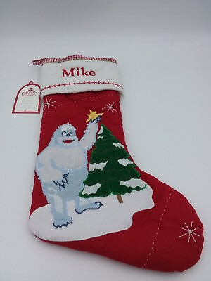 #ad Pottery Barn Kids Mike Christmas Holiday Stocking Abominable Snow Monster Tree C $59.99