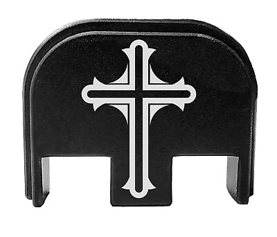 #ad Rear Slide Cover Plate Back for Glock Models Gen 1 thru 5 Bastion Engraved Cross $19.88