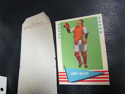 #ad Jimmie Wilson Autographed Cut with Baseball Card JSA Auction Certified $200.00