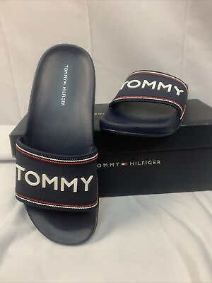#ad Tommy Hilfiger Dark Blue Slide women Sandal Summer Shoe New Navy 7.5 women’s $12.48