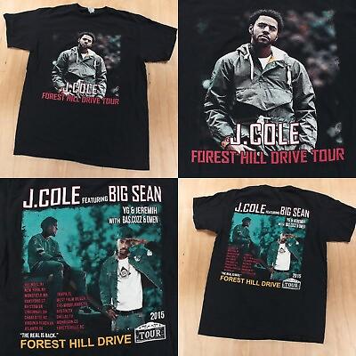 #ad J COLE feat Big Sean Forest Hill Drive 2015 Tour concert t shirt MEDIUM rap tee $38.00
