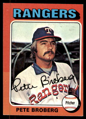 #ad 1975 Topps Mini Pete Broberg #542 Texas Rangers $1.00