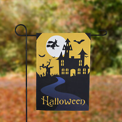 #ad Northlight Spooky House Halloween Outdoor Garden Flag Bats a Witch 12.5quot; x 18quot; $15.49