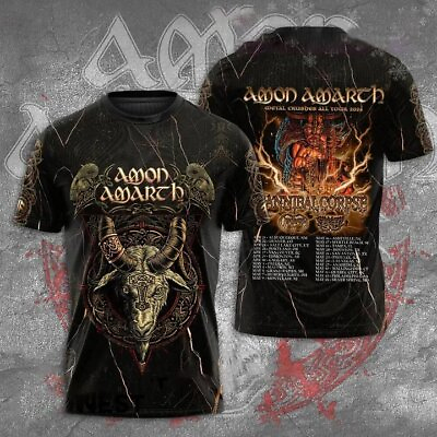 #ad RARE Amon Amarth Heidrun Over Europe 2024 Tour 3D AOP T Shirt Unisex S 5XL $29.95