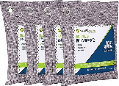 #ad Bamboo Charcoal Odor Eliminator Bag 4 Pack Activated Charcoal Odor Absorber $13.98