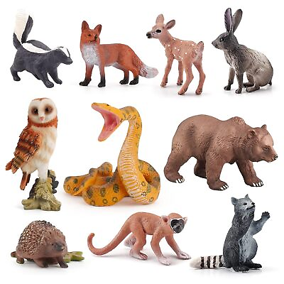 #ad Forest Animal Figure Realistic Playset 10Pcs Woodland Animal Figurines Toys Se $64.89