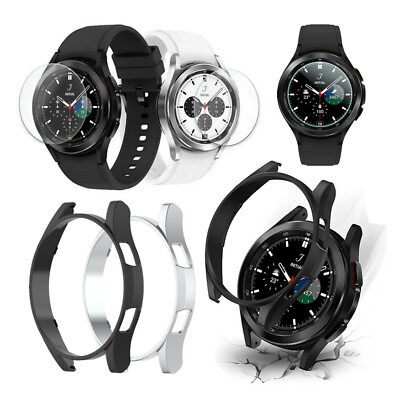 #ad For Samsung Galaxy Watch 4 Classic 42mm 46mm PC Case Cover W Screen Protector $8.99